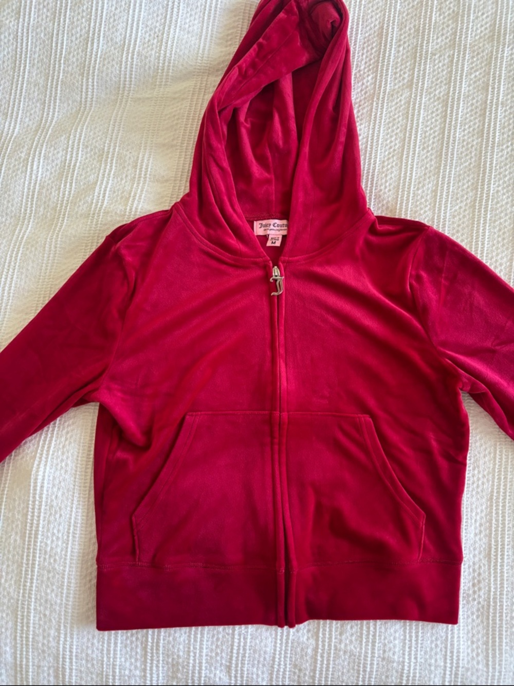 Juicy Couture red Velour Hoodie Jacket